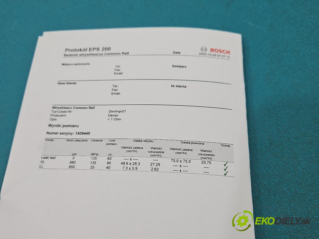 Toyota Corolla E12 2001-2009 2.0 D4D 90 HP manual 66 kW 1995 cm3 5- vstrek 23670-27030 (Vstrekovač paliva)