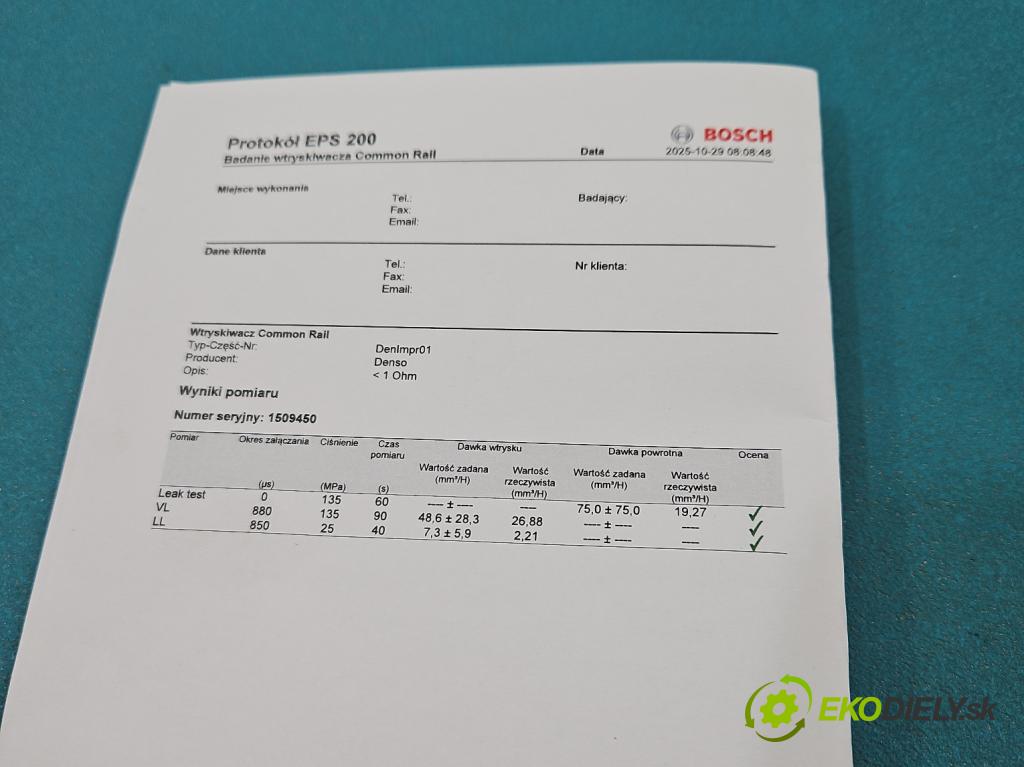 Toyota Corolla E12 2001-2009 2.0 D4D 90 HP manual 66 kW 1995 cm3 5- vstrek 23670-27030 (Vstrekovač paliva)