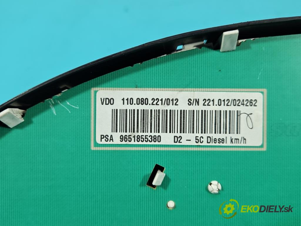 Peugeot 407 2.0d 136 HP manual 100 kW 1997 cm3 4- prístrojovka/ budíky 9651855380 (Prístrojová doska)