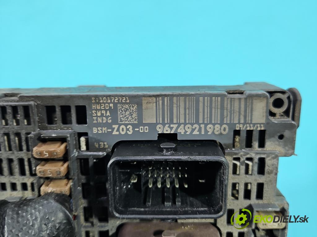 Peugeot 508 I 2010-2018 1.6 hdi 111KM manual 82 kW 1560 cm3 4- skříňka pojistková 9674921980 (Pojistková skříňka)