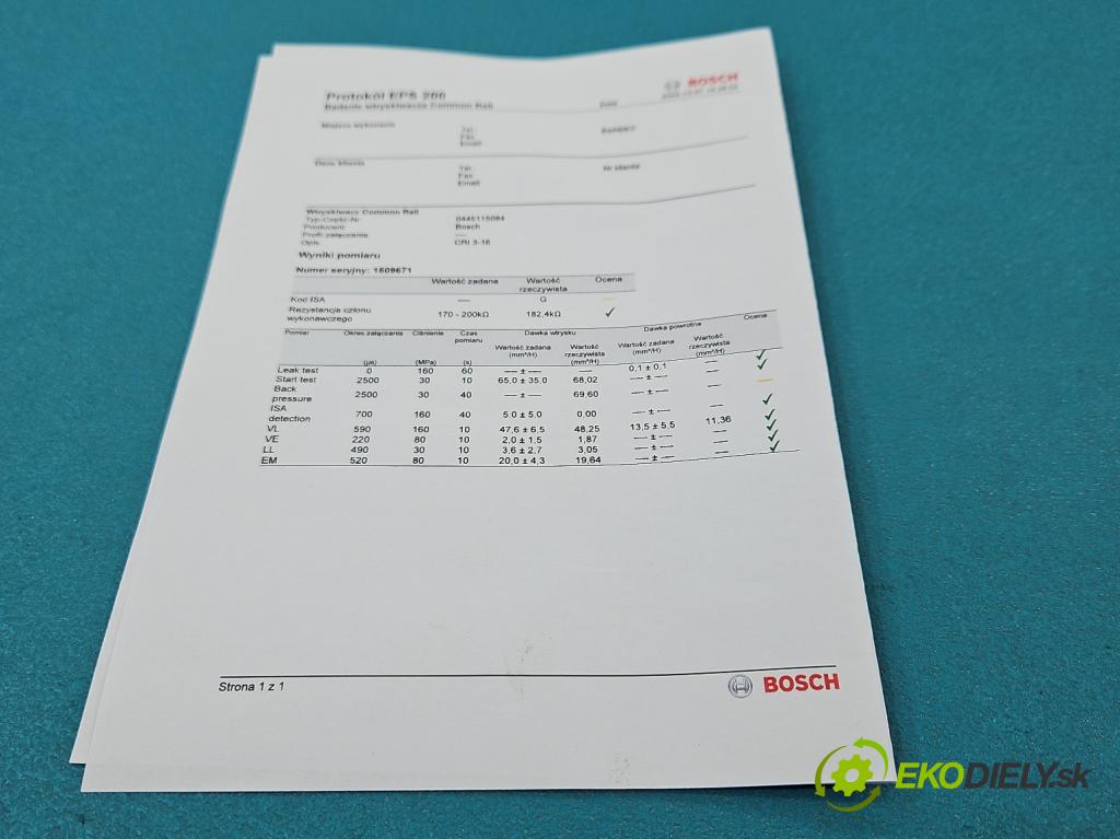 Nissan X-trail II T31 2008-2013 2.0 dci 173KM manual 127 kW 1995 cm3 5- vstrek 0445115084 (Vstrekovač paliva)