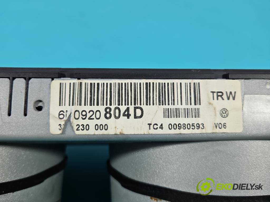 Vw Polo III 6N 1994-2001 1.0 mpi 50KM manual 37 kW 999 cm3 5- prístrojovka/ budíky 6N0920804D (Prístrojová doska)