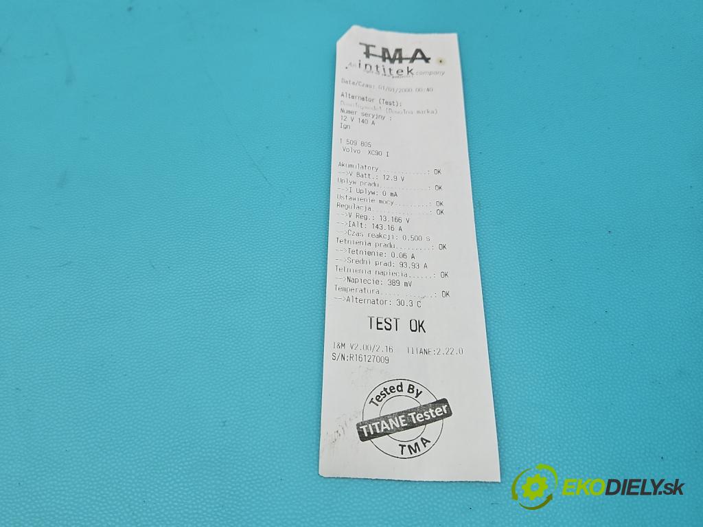 Volvo XC90 I 2002-2014 2.4 D5 (D5244T) 163 HP automatic 120 kW 2401 cm3 5- Alternator 30667787 (Alternátor)