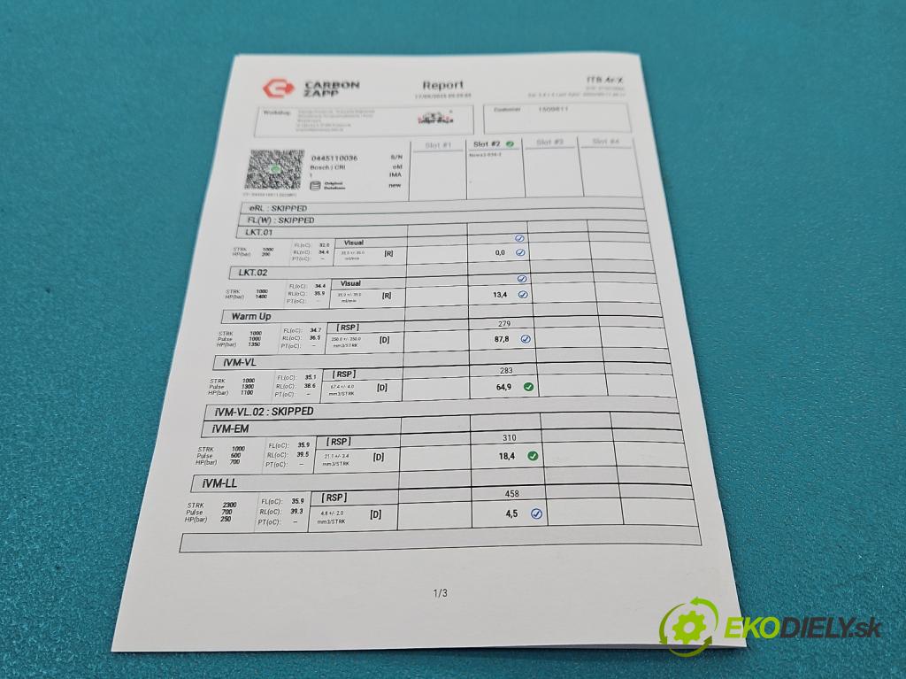 Citroen C5 I 2001-2008 2.2 hdi 133 HP manual 98 kW 2179 cm3 5- vstrek 0445110036 (Vstrekovač paliva)