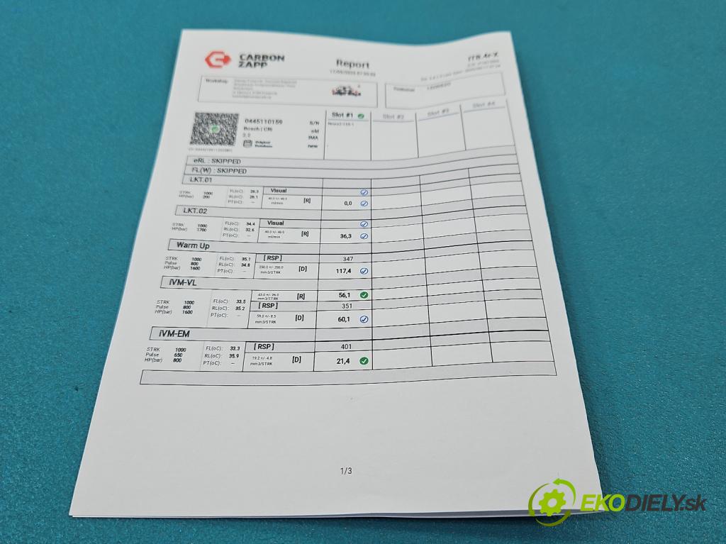 Opel Vectra C 2002-2008 1.9 cdti 150 HP manual 110 kW 1910 cm3 5- vstrek 0445110159 (Vstrekovač paliva)