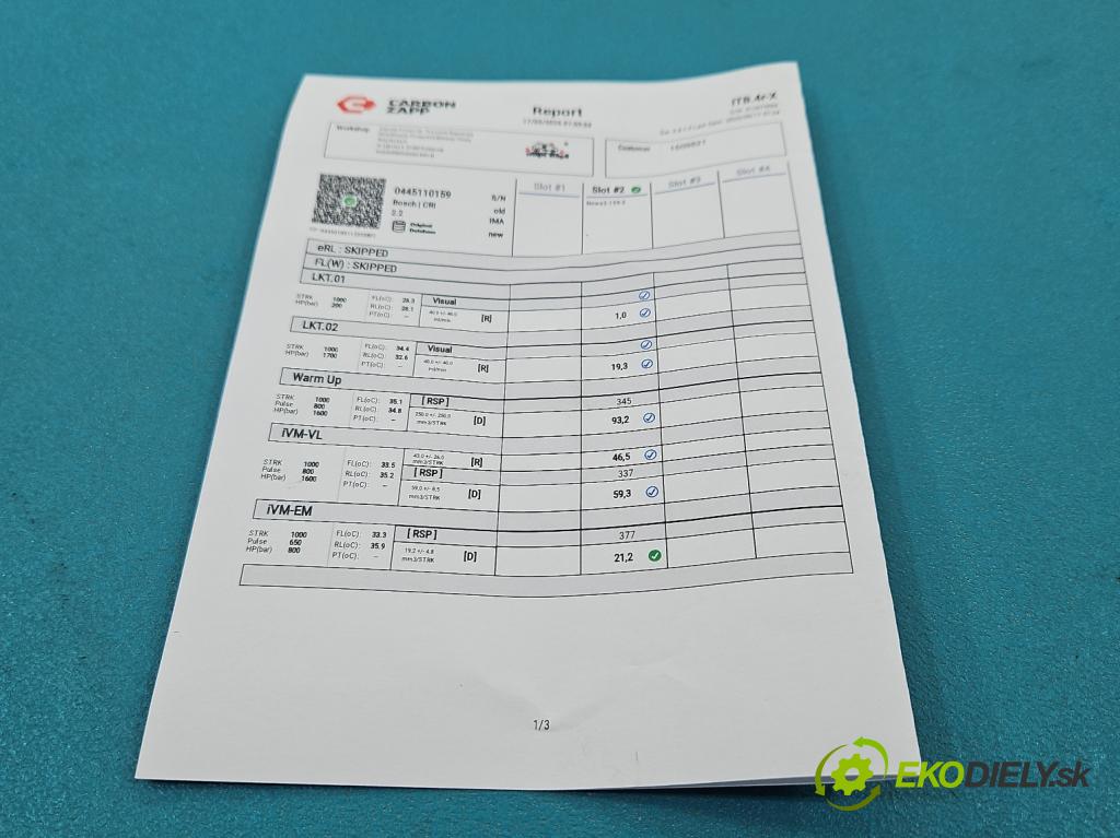 Opel Vectra C 2002-2008 1.9 cdti 150 HP manual 110 kW 1910 cm3 5- vstrek 0445110159 (Vstrekovač paliva)