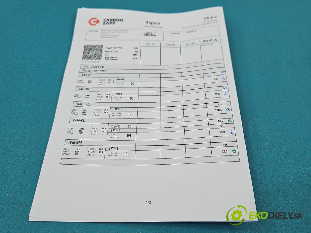 Opel Vectra C 2002-2008 1.9 cdti 150 HP manual 110 kW 1910 cm3 5- vstrek 0445110159 (Vstrekovač paliva)