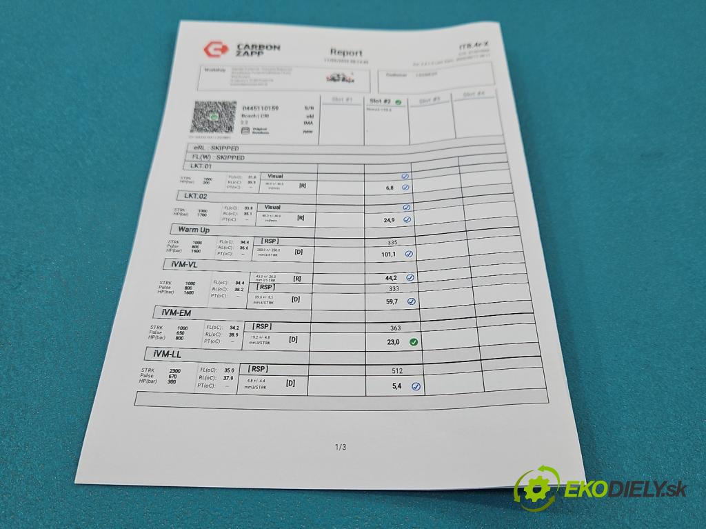 Opel Vectra C 2002-2008 1.9 cdti 150 HP manual 110 kW 1910 cm3 5- vstrek 0445110159 (Vstrekovač paliva)