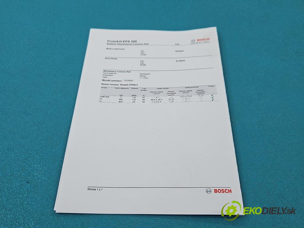 Toyota Corolla Verso I 2001-2004 2.0 d4d 90 HP manual 66 kW 1995 cm3 5- vstrek 23670-27020 (Vstrekovač paliva)