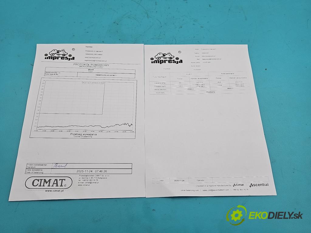 Volvo XC90 I 2002-2014 2.4 D5 (D5244T) 163 HP automatic 120 kW 2401 cm3 5- turbodúchadlo, turbo repasovaná 723167