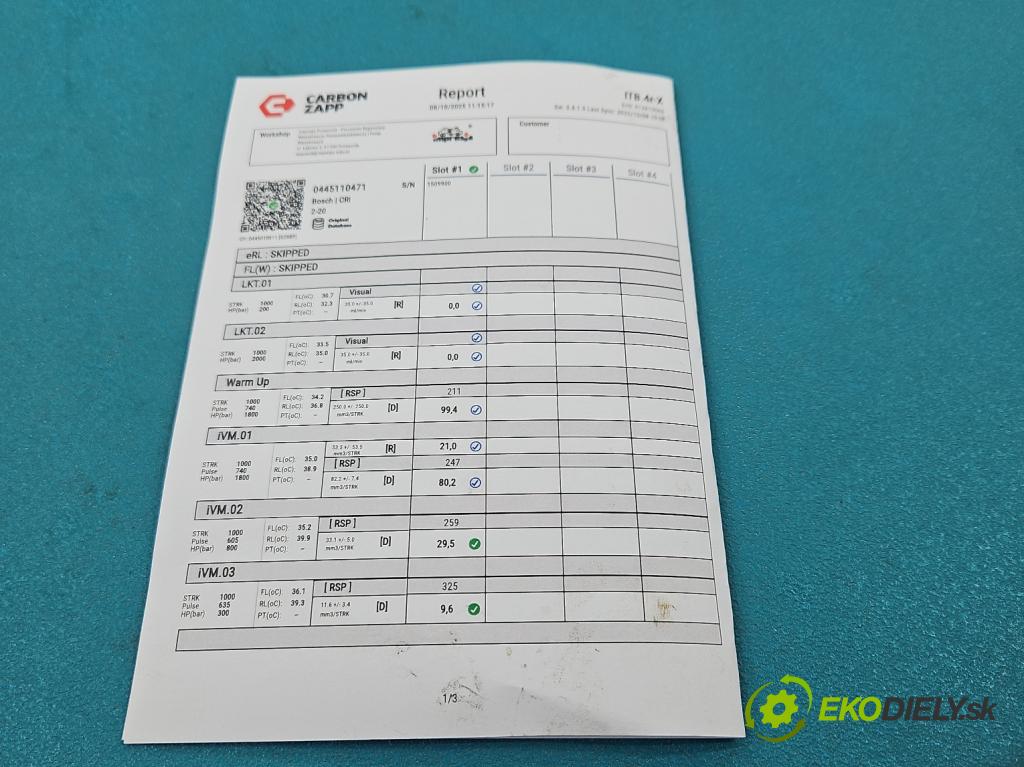 Skoda Superb III 2015-2024 2.0 tdi 190 HP automatic 140 kW 1968 cm3 5- vstrek 0445110471 (Vstrekovač paliva)