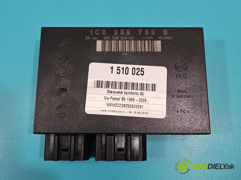 Vw Passat B5 1995-2005 1.9 tdi 131 hp manual 96 kW 1896 cm3 5- řídící jednotka komfortu 1C0959799B