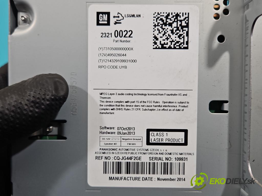 Opel Astra IV 2009-2015 1.6 16v 116 HP manual 85 kW 1598 cm3 5- Radio originál 23210022