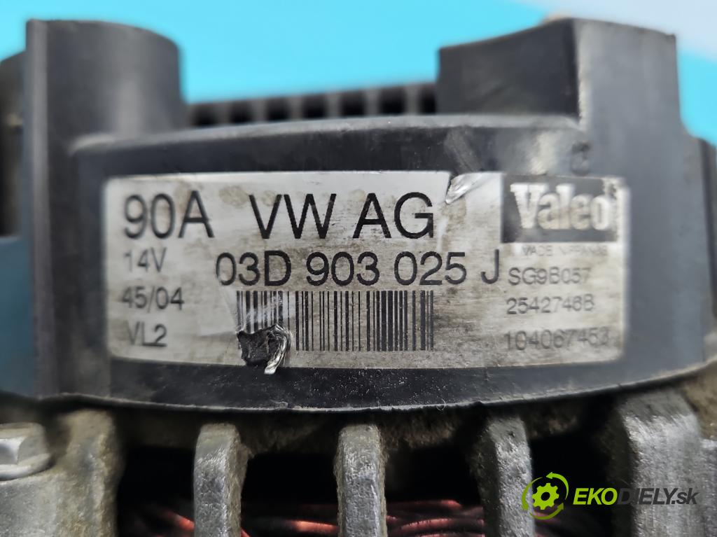 Vw Polo IV 9N 2001-2009 1.2 12V 64 HP manual 47 kW 1198 cm3 5- Alternator 03D903025J (Alternátor)