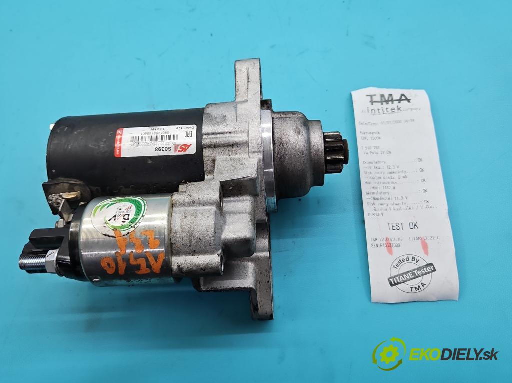 Vw Polo IV 9N 2001-2009 1.2 12V 64 HP manual 47 kW 1198 cm3 5- štartér  (Štartér)