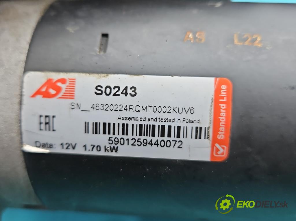 Audi A3 8P 2003-2012 2.0 tdi 140 HP manual 103 kW 1968 cm3 3- štartér (Štartér)