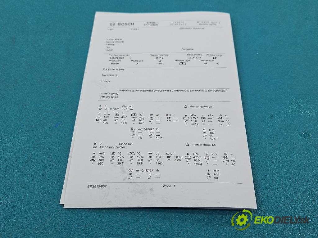 Audi A3 8P 2003-2012 2.0 tdi 140 HP manual 103 kW 1968 cm3 3- vstrekovacie čerpadlo 0414720404 (Vstrekovač paliva)