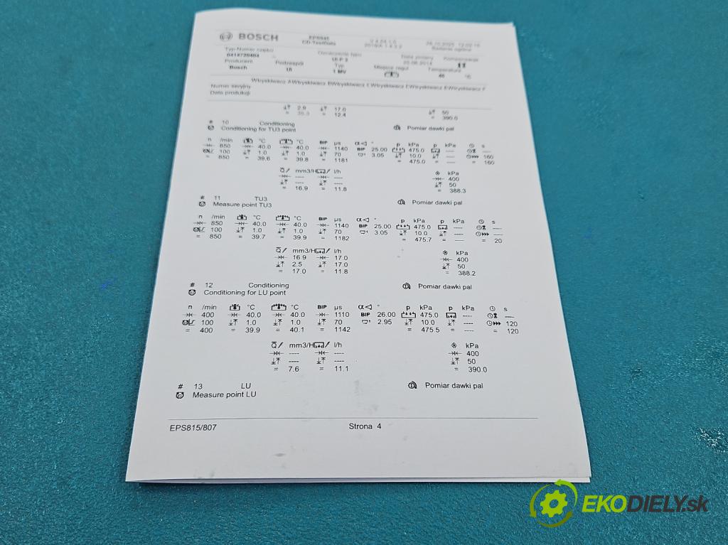 Audi A3 8P 2003-2012 2.0 tdi 140 HP manual 103 kW 1968 cm3 3- vstrekovacie čerpadlo 0414720404 (Vstrekovač paliva)