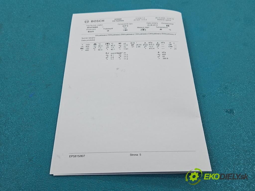 Audi A3 8P 2003-2012 2.0 tdi 140 HP manual 103 kW 1968 cm3 3- vstrekovacie čerpadlo 0414720404 (Vstrekovač paliva)