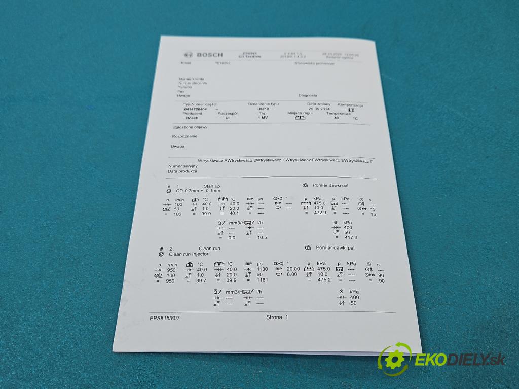 Audi A3 8P 2003-2012 2.0 tdi 140 HP manual 103 kW 1968 cm3 3- vstrekovacie čerpadlo 0414720404 (Vstrekovač paliva)