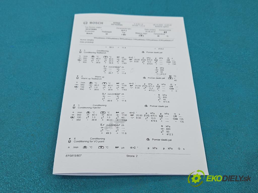 Audi A3 8P 2003-2012 2.0 tdi 140 HP manual 103 kW 1968 cm3 3- vstrekovacie čerpadlo 0414720404 (Vstrekovač paliva)