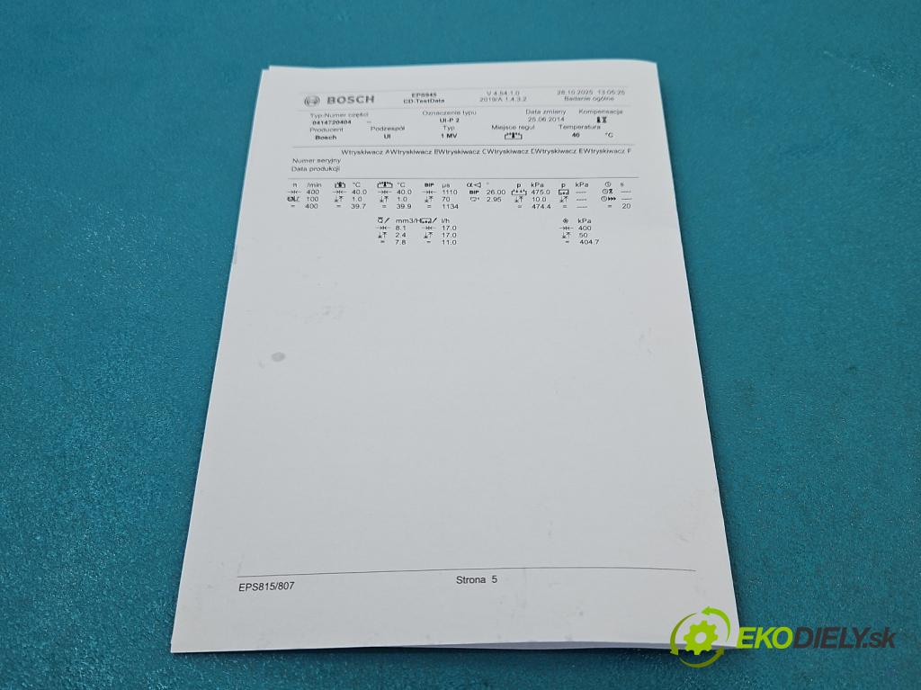 Audi A3 8P 2003-2012 2.0 tdi 140 HP manual 103 kW 1968 cm3 3- vstrekovacie čerpadlo 0414720404 (Vstrekovač paliva)