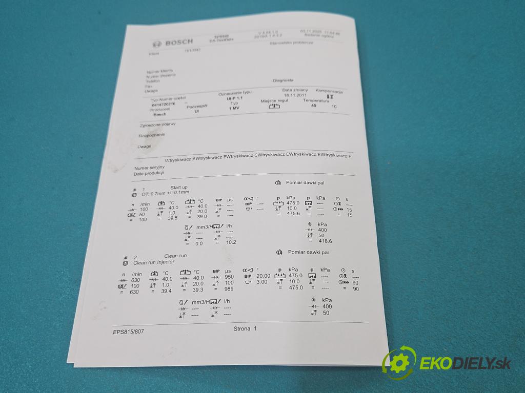 Vw Passat B5 1995-2005 1.9 tdi 131 HP manual 96 kW 1896 cm3 5- vstrekovacie čerpadlo 0414720216 (Vstrekovač paliva)