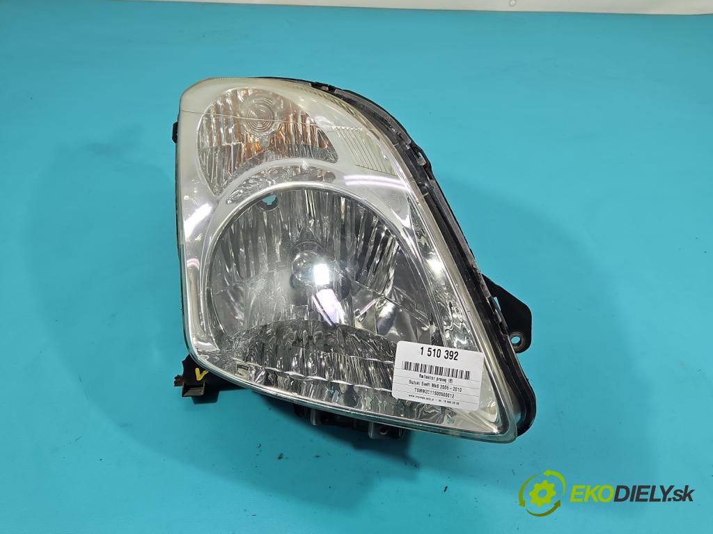 Suzuki Swift Mk6 2005-2010 1.3 16V (M13A) 92 HP manual 68 kW 1328 cm3 5- Reflektor: pravý  (Svetlo predné pravé)
