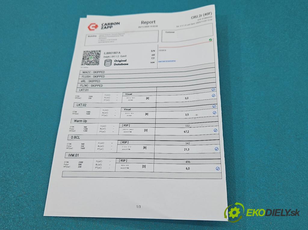 Renault Megane II 2003-2008 1.5 dci 82 HP manual 60 kW 1461 cm3 5- vstrek EJBR01801A (Vstrekovač paliva)