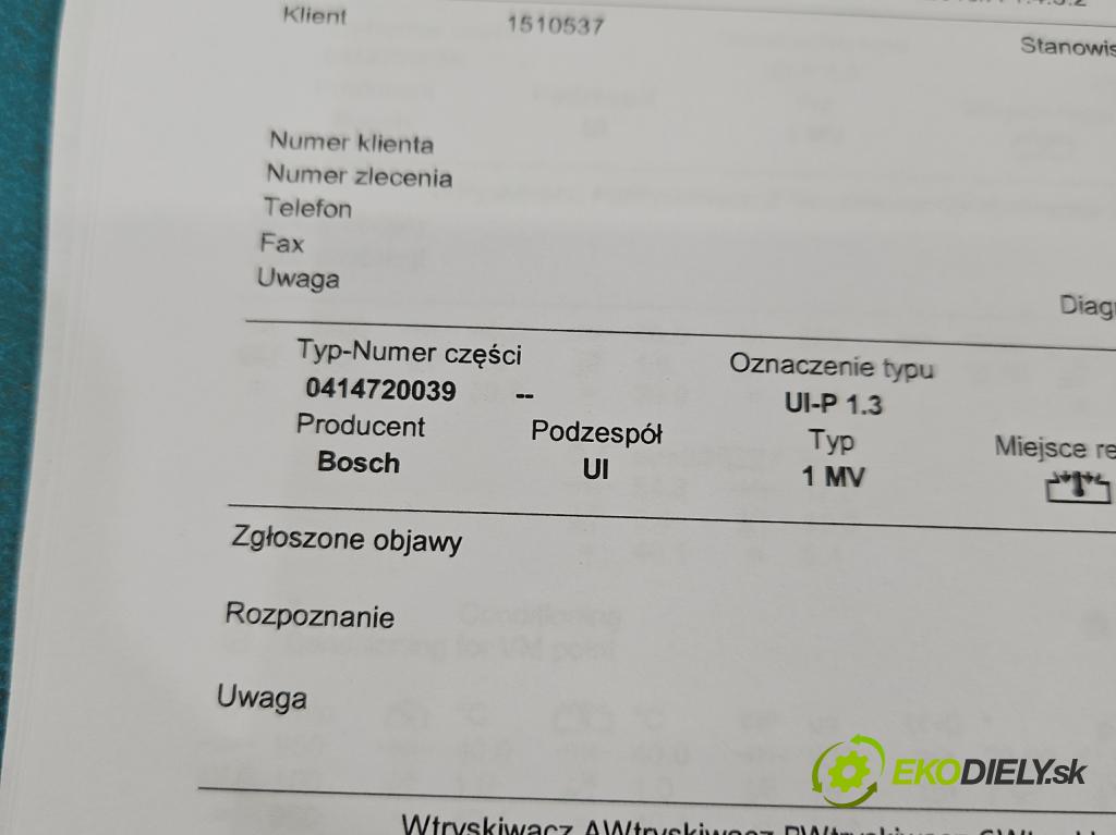 Vw Golf IV 1997-2003 1.9 tdi 131 HP automatic 96 kW 1896 cm3 5- vstrekovacie čerpadlo 0414720039 (Vstrekovač paliva)