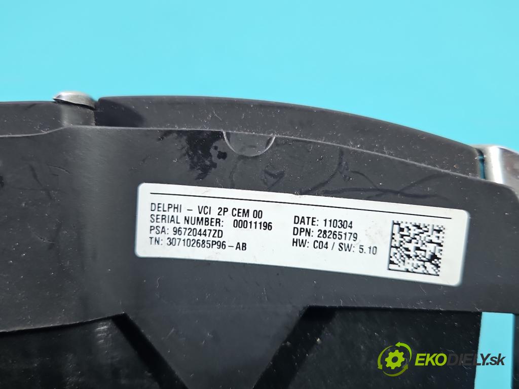 Citroen C4 II 2010-2017 1.4 16V 95 HP manual 70 kW 1397 cm3 5- prepínač multifunkční: řízení: 96720447ZD (Prepínacie páčky pod volantom)