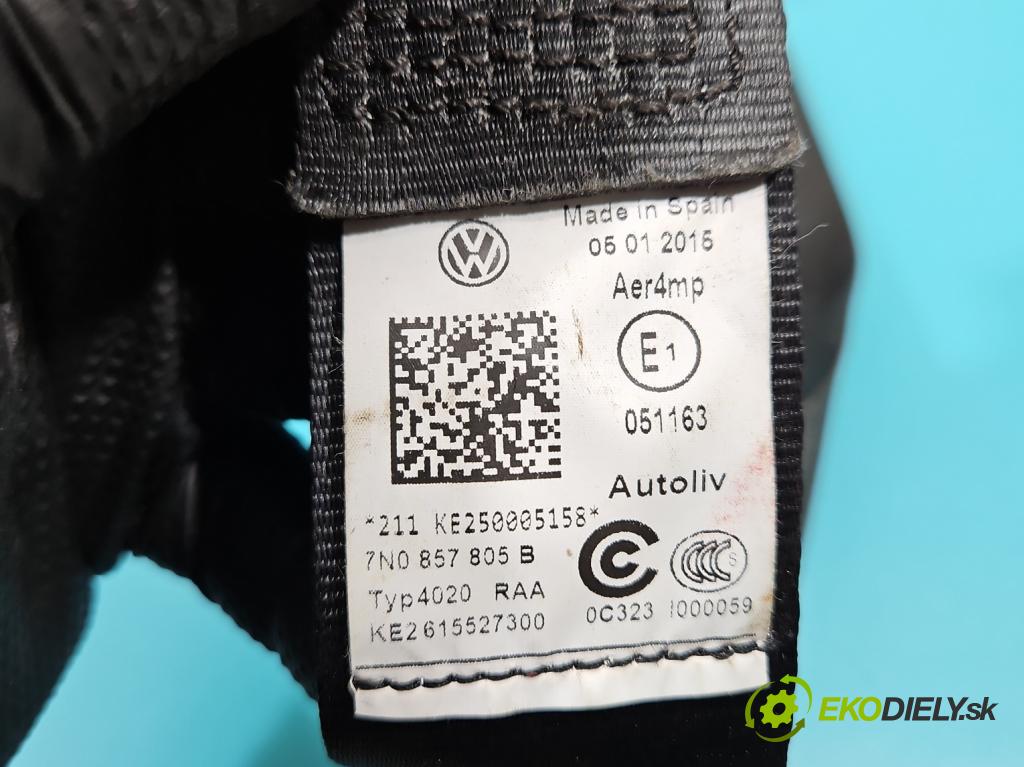 Vw Sharan II 2010-2022 2.0 tdi 177 HP automatic 130 kW 1968 cm3 5- pas bezpečnosť: zadné ľavý 7N0857805B