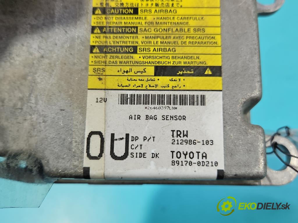 Toyota Yaris II 2005-2011 1.4 D4D 90 HP automatic 66 kW 1364 cm3 5- riadiaca jednotka vankúše: 89170-0D210
