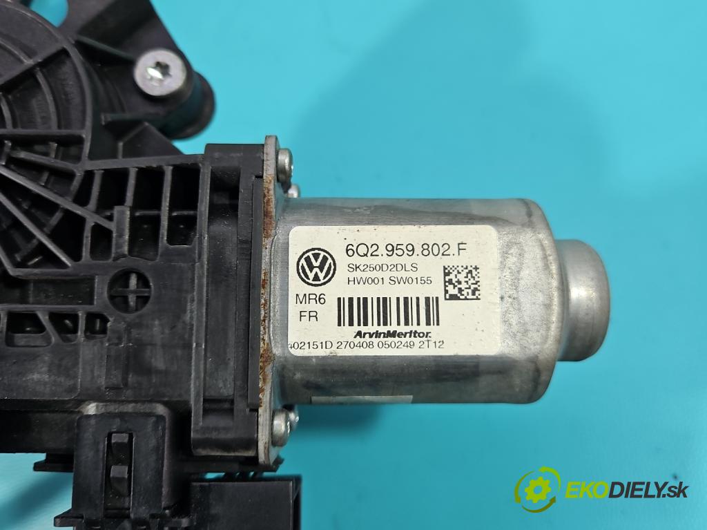 Skoda Fabia II 2007-2014 1.2 12V 69KM manual 51 kW 1198 cm3 5- mechanizmus okna predné ľavý 6Q2959802F