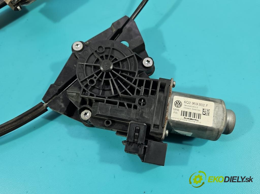 Skoda Fabia II 2007-2014 1.2 12V 69KM manual 51 kW 1198 cm3 5- mechanizmus okna predné ľavý 6Q2959802F
