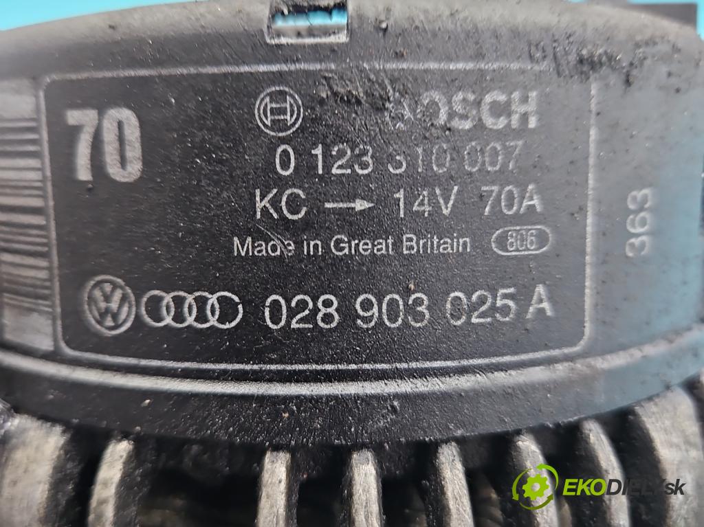 Audi 80 B4 1991-1994 1.9 tdi 90 HP manual 66 kW 1896 cm3 5- Alternator 028903025A (Alternátor)