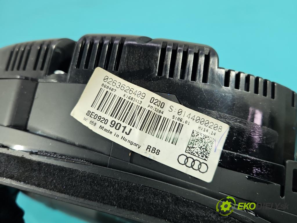 Audi A4 B7 2004-2008 2.0 TFSI 200 HP manual 147 kW 1984 cm3 5- prístrojovka/ budíky 8E0920901J (Prístrojová doska)