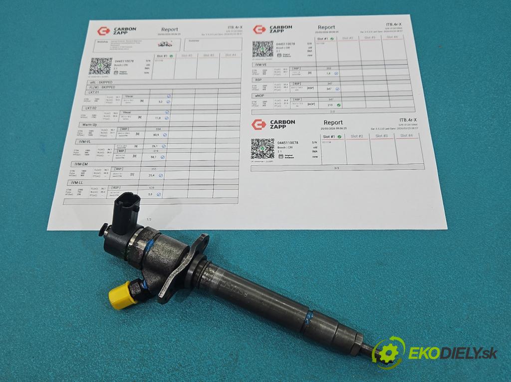 Volvo V70 II 1999-2007 2.4 D5 163 hp automatic 120 kW 2401 cm3 5- vstřikovač 0445110078 (Vstřikovač paliva)