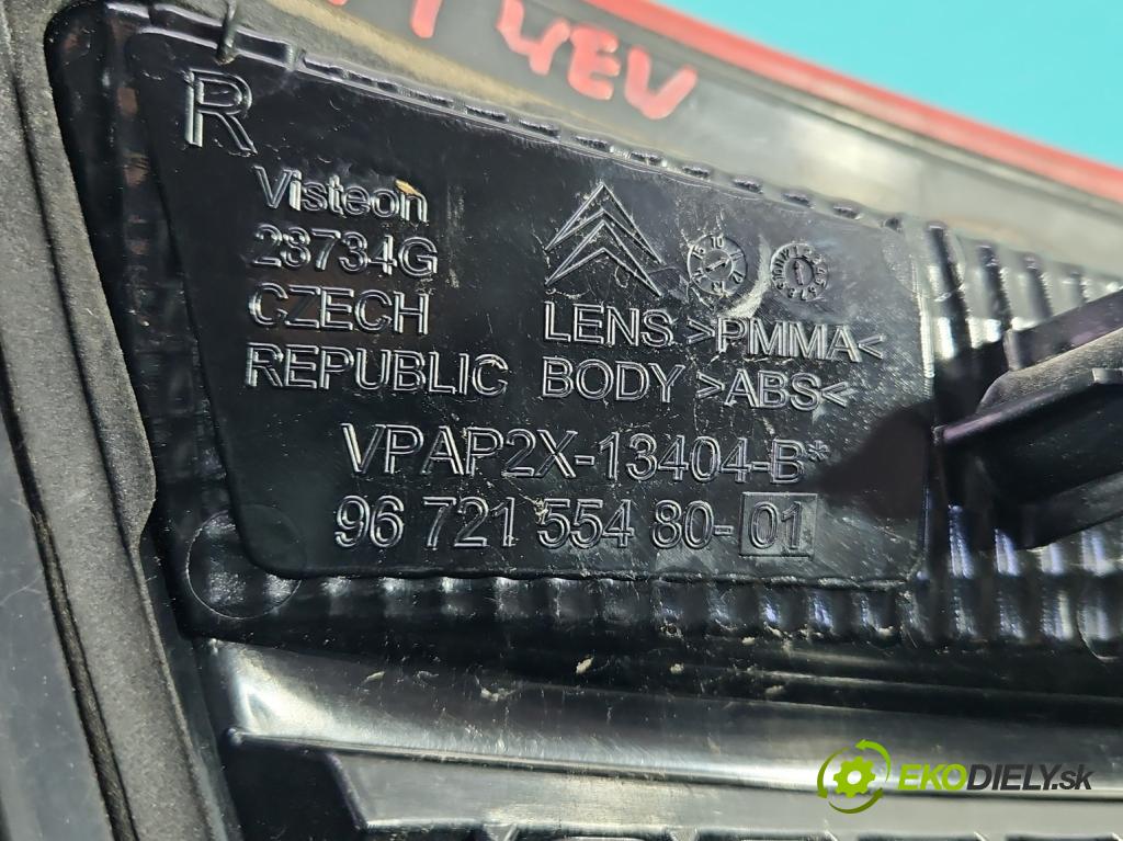 Citroen C4 II 2010-2017 1.4 16V 95 hp manual 70 kW 1397 cm3 5- světlo zadní pravé 9672155480 (Klika dveří ostatní)