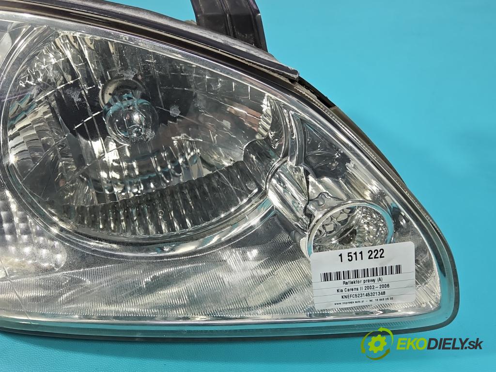 Kia Carens II 2002-2006 1.8 16V 126 HP manual 93 kW 1793 cm3 5- Reflektor: pravý 0K2FA51020 (Svetlo predné pravé)