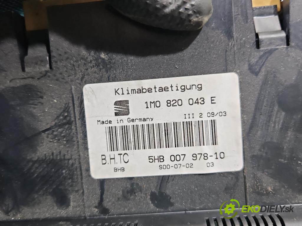 Seat Toledo II 1998-2004 1.9 tdi 110 hp manual 81 kW 1896 cm3 4- palubní deska panel topení 1M0820043E
