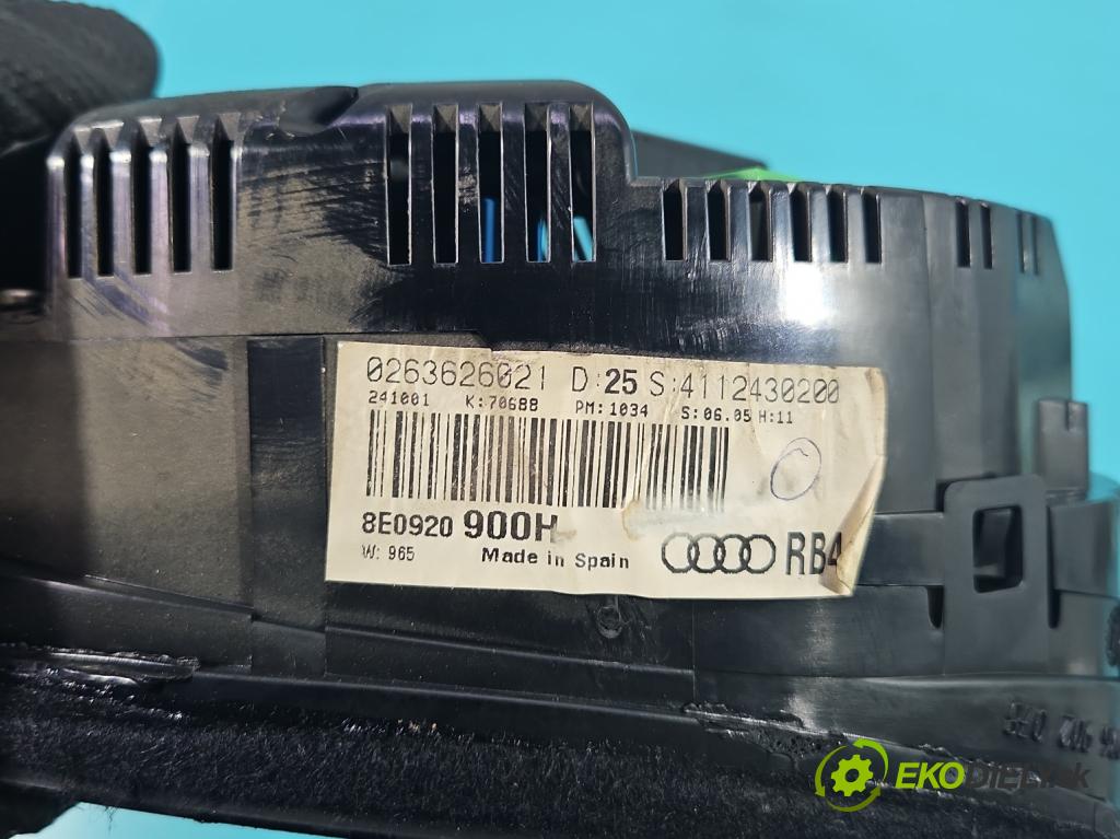 Audi A4 B6 2000-2004 2.0 20v (ALT) 131 hp manual 96 kW 1984 cm3 5- Přístrojová deska 8E0920900H (Přístrojová deska)