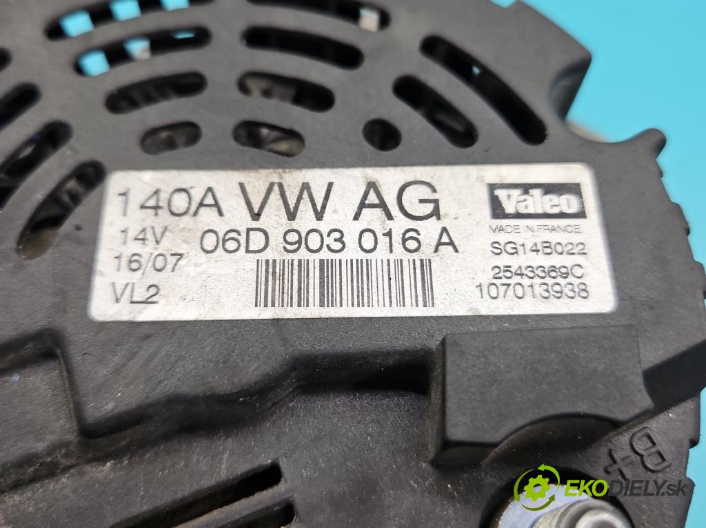 Audi A4 B7 2004-2008 2.0 TFSI 200 HP manual 147 kW 1984 cm3 5- Alternator 06D903016A (Alternátor)