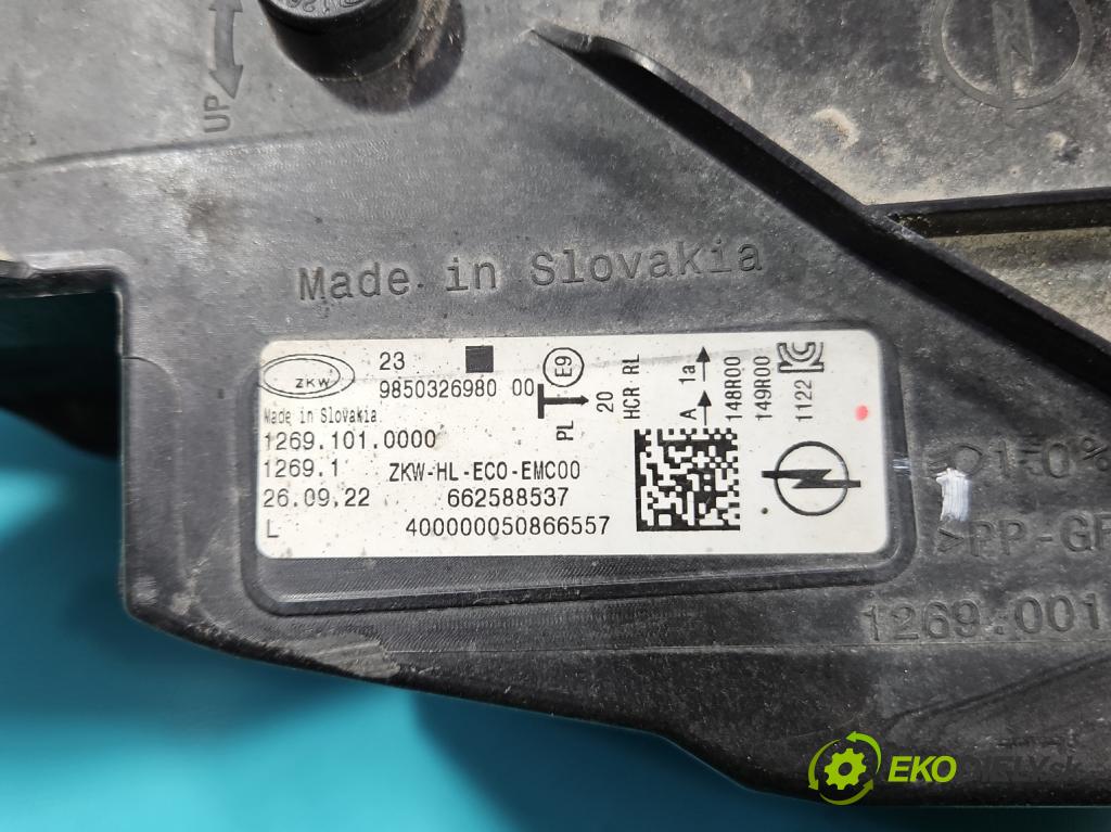 Opel Astra VI 2022- 1.5 cdti 131 HP manual 96 kW 1499 cm3 5- Reflektor: ľavý 9850326980 (Kľučka dverí ostatné)
