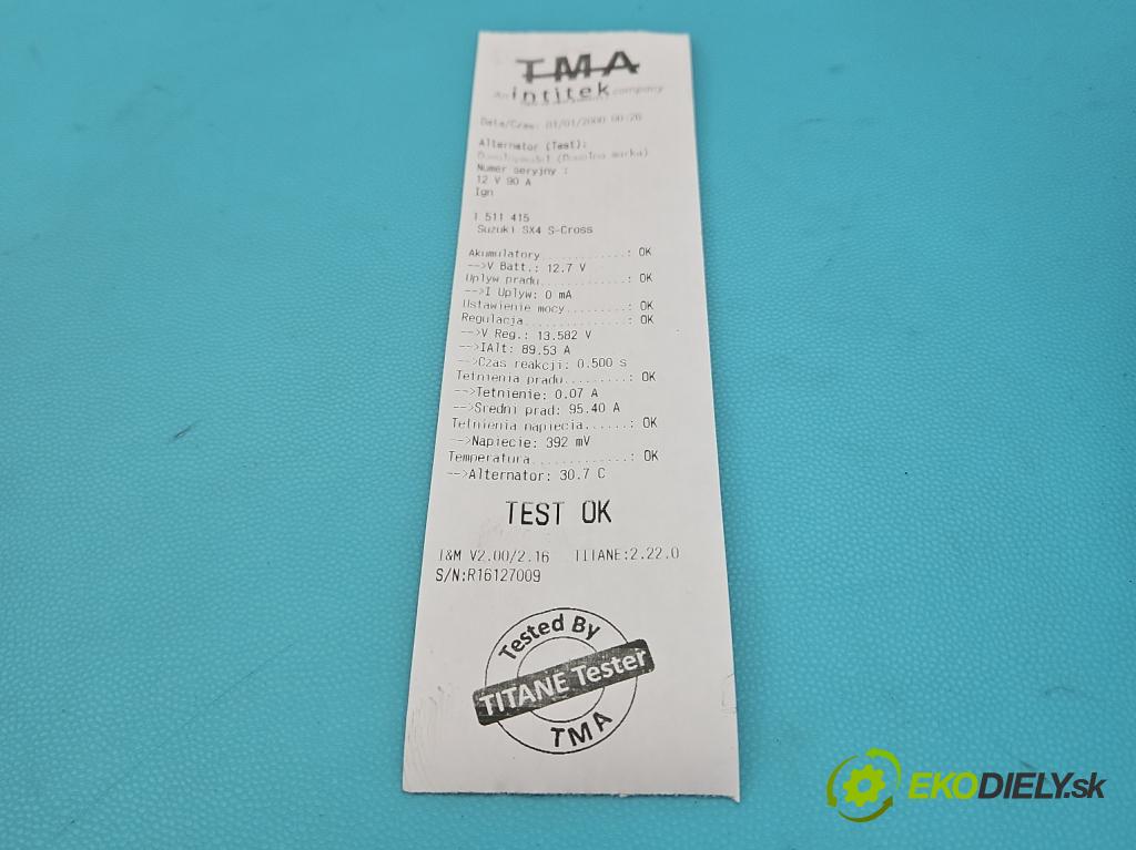 Suzuki SX4 S-Cross 2013-2021 1.4 T 140 HP manual 103 kW 1373 cm3 5- Alternator 31400-60R0 (Alternátor)