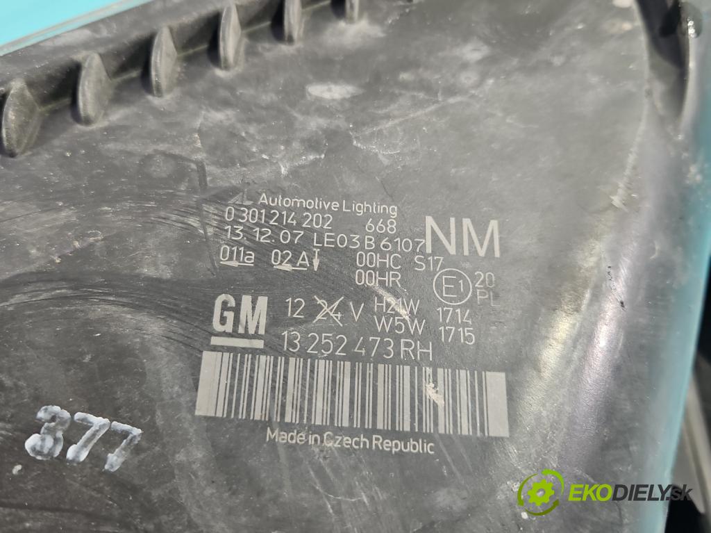 Opel Zafira B 2005-2014 1.9 cdti 120 HP manual 88 kW 1910 cm3 5- Reflektor: pravý 0301214202 (Svetlo predné pravé)