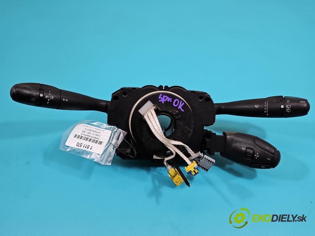 Citroen C3 I 2002-2009 1.4 8v 73 HP manual 54 kW 1360 cm3 5- prepínač komplex: 96608841XT (Prepínacie páčky pod volantom)