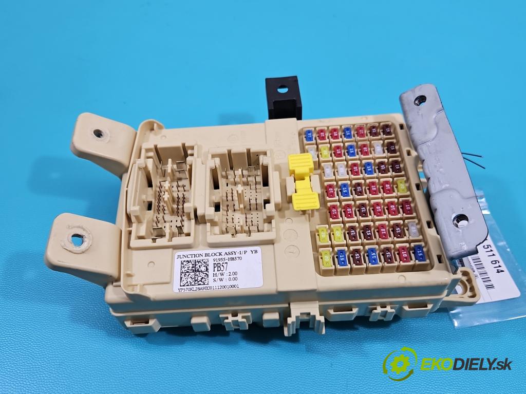 Kia Rio IV 2016-2023 1.2 16V 84KM manual 61.8 kW 1197 cm3 5- skříňka pojistková 91955-H8570 (Pojistková skříňka)