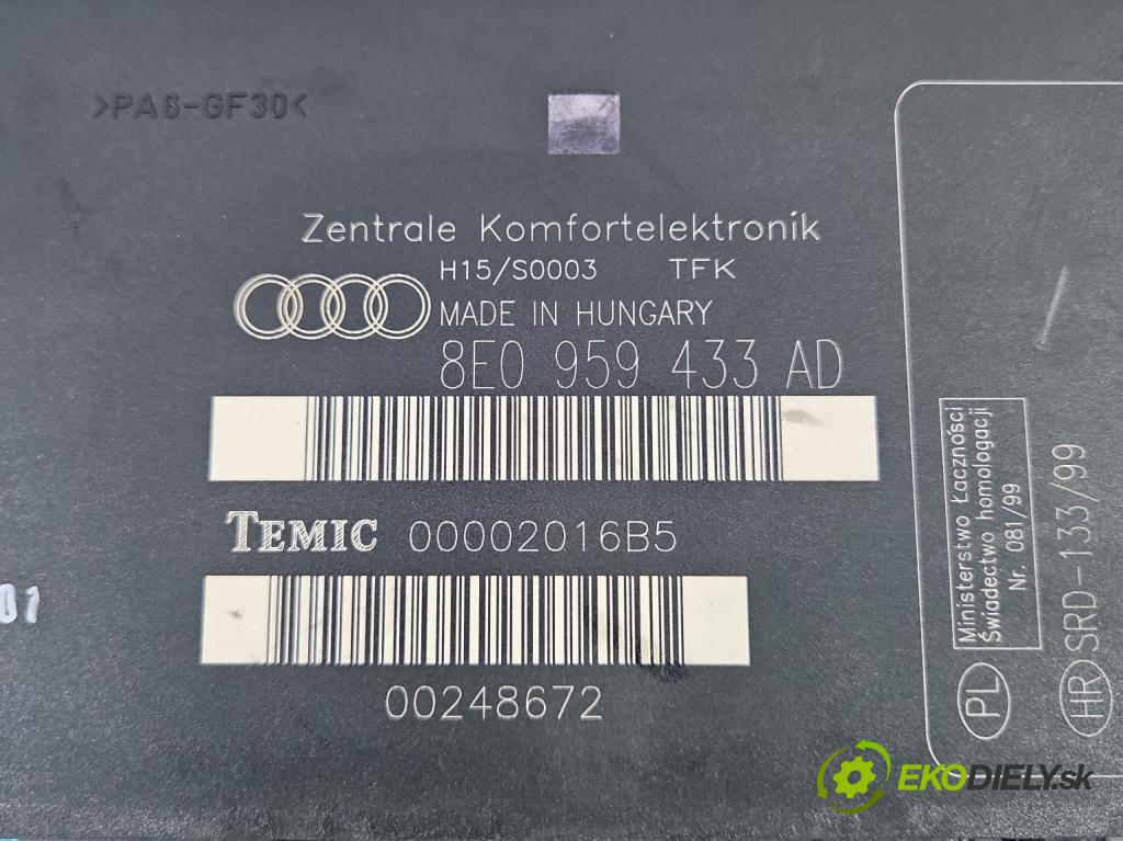 Audi A4 B6 2000-2004 2.0 20v (ALT) 131 HP manual 96 kW 1984 cm3 5- riadiaca jednotka komfortu 8E0959433AD