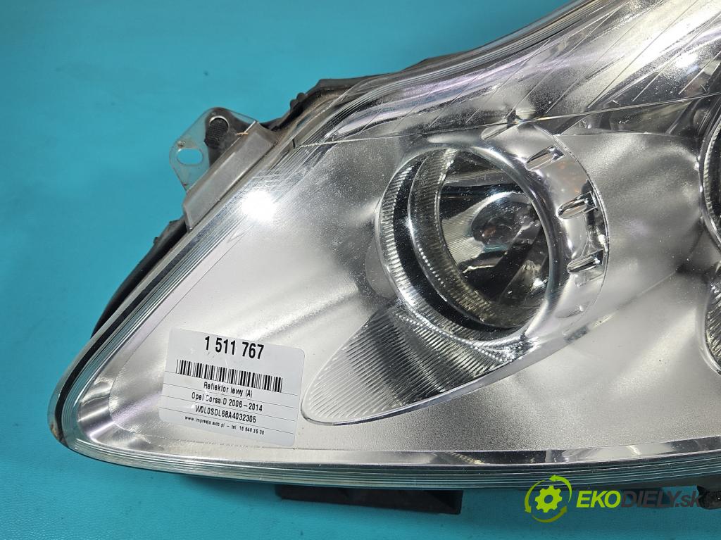 Opel Corsa D 2006-2014 1.3 cdti 75 HP manual 55 kW 1248 cm3 5- Reflektor: ľavý 13186381 (Kľučka dverí ostatné)